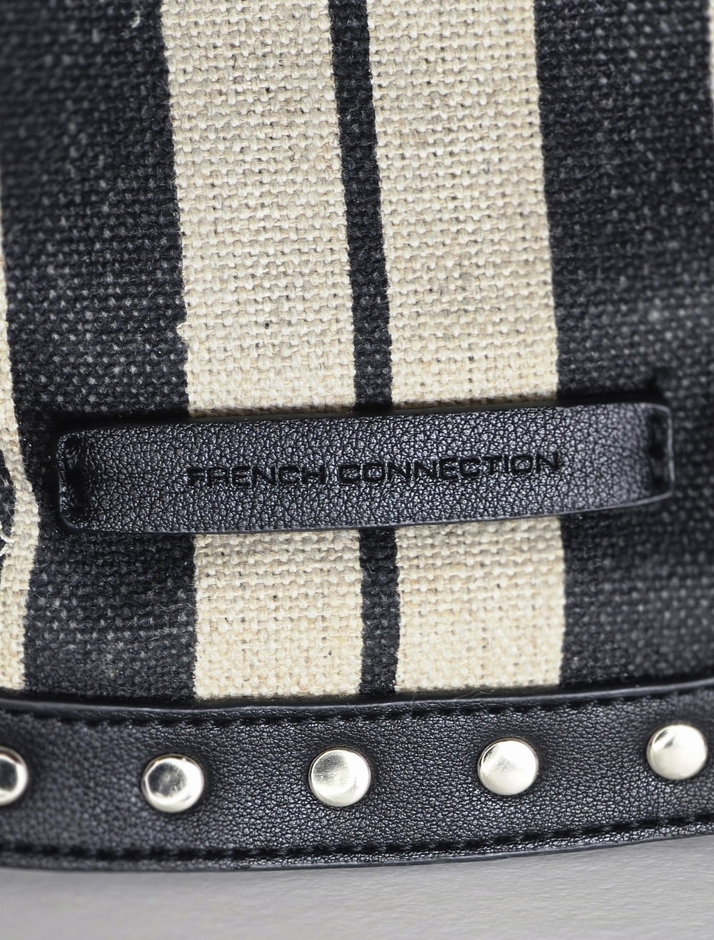 French Connection Bag Unique Stripe Canvas Studded Mini Shoulder Phone Pocket